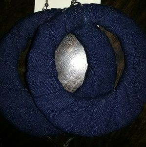 Denim hoop earrings